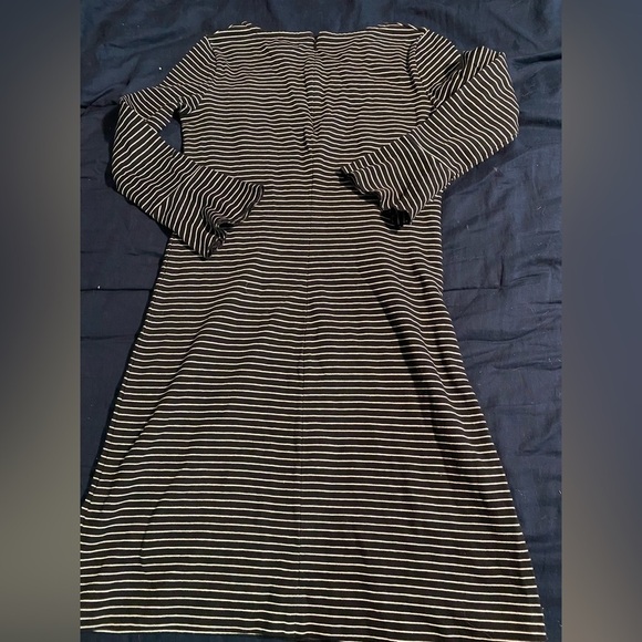 Madewell by JCrew Striped Bell Sleeve Mini Dress with Zipper Closure - Picture 5 of 7